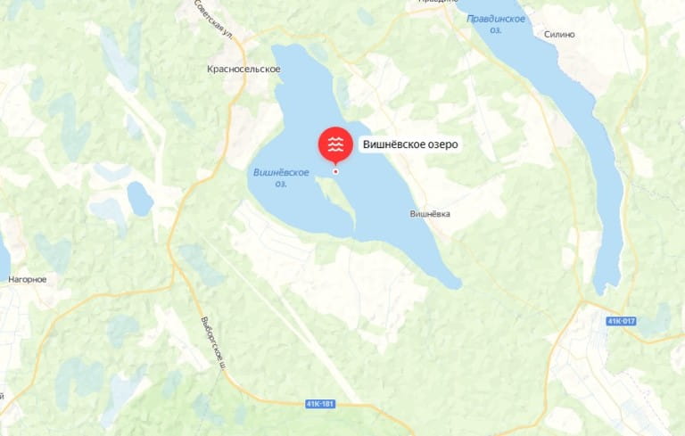 Карта озер Ленинградской области для рыбалки, купания с дорогами